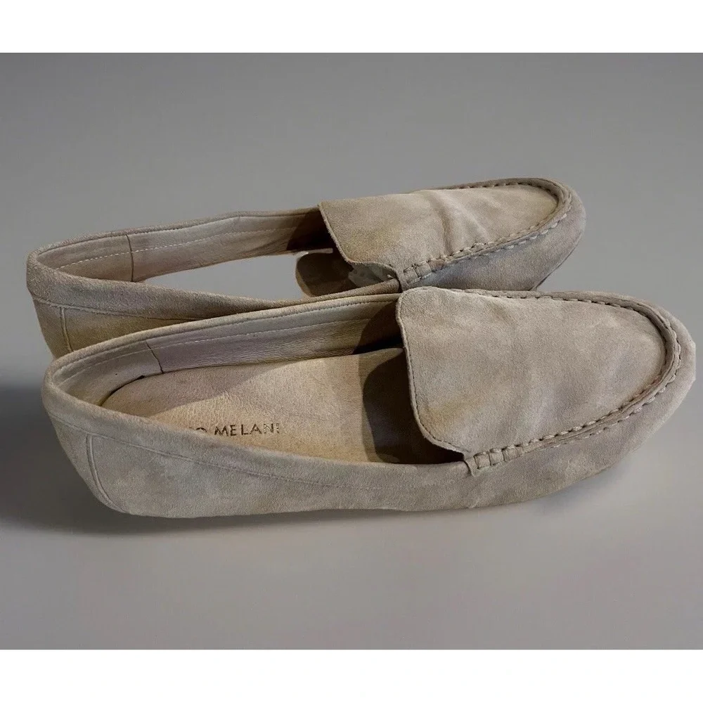 Antonio‎ Melani Taupe Suede Loafers Women's 8.5 Slip On Comfort Shoes Flat